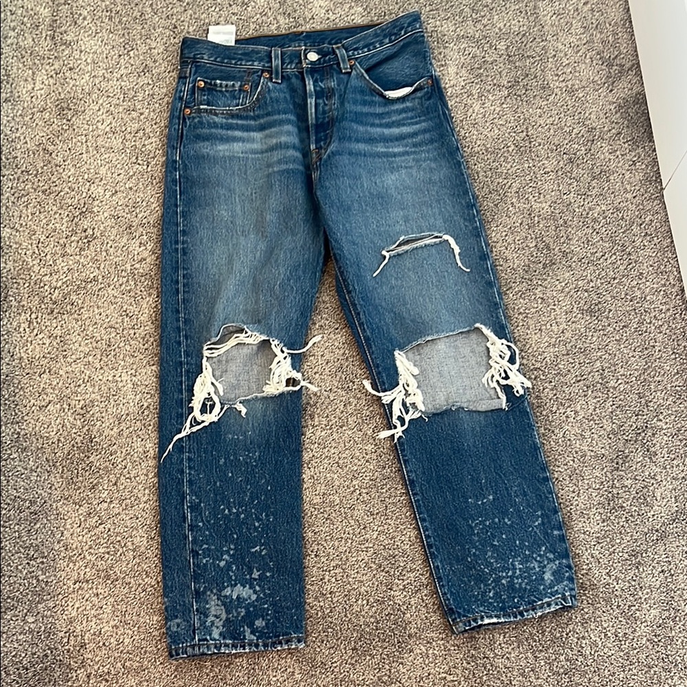 Levi’s 501 Original Button Fly Cropped Jeans Size 27